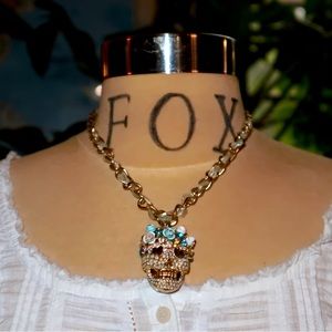 Betsey Johnson | Skull | Rhinestone Necklace
